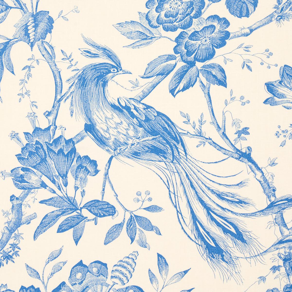 フローラル図案集 「Bunte Bluten, blaue Schwerter Suzani Carnation - Blues Fabrics | Schumacher