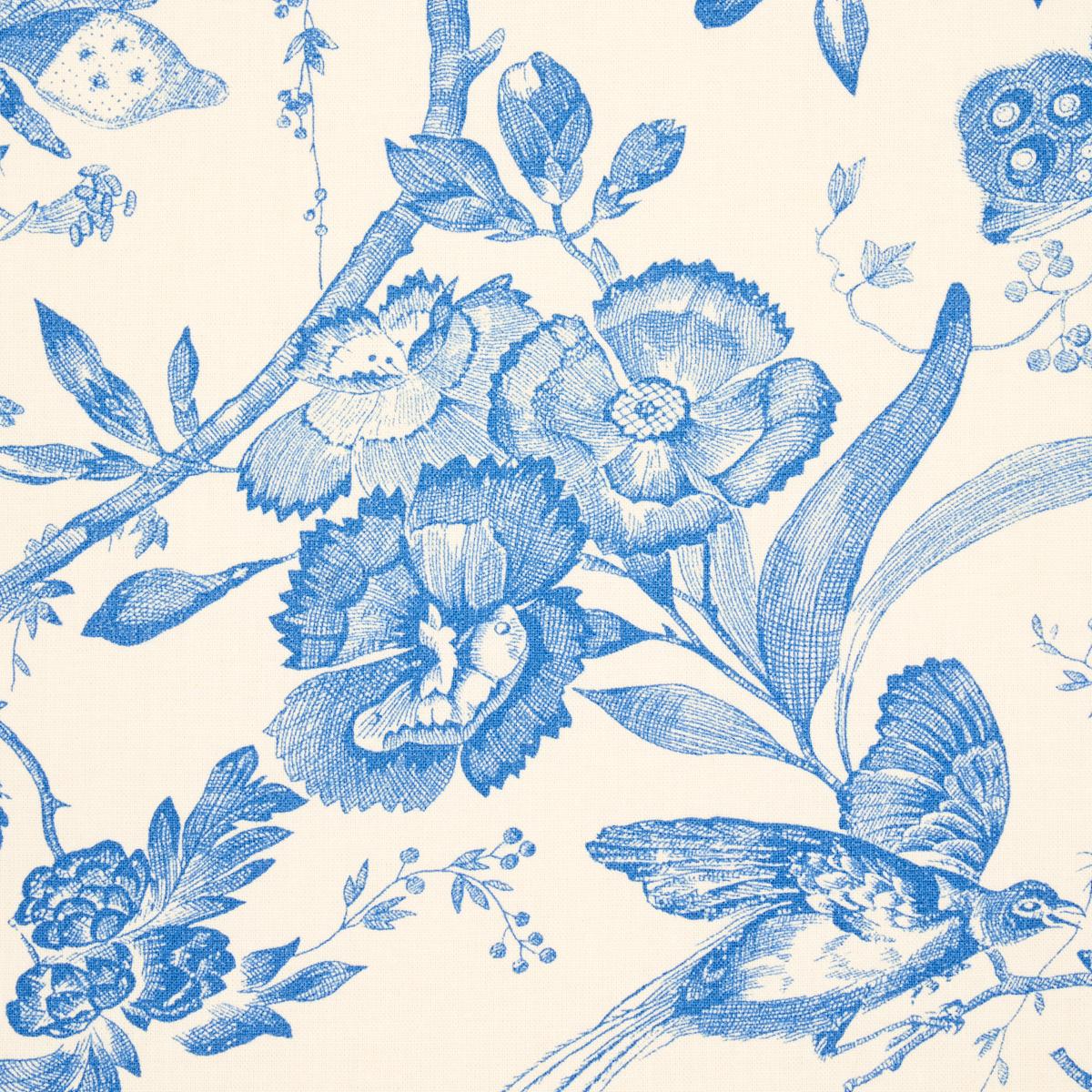 Birds Of Paradise - Blue Fabrics | Schumacher