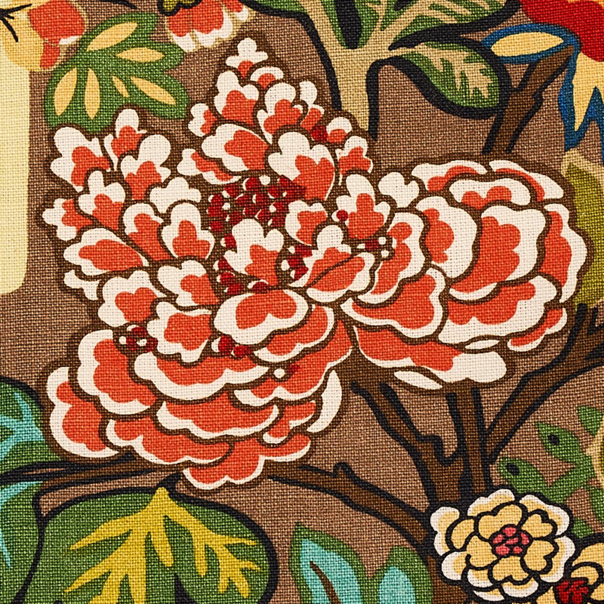 ◆ 圓山作 ◆ Chiang Mai Dragon - Mocha Fabrics | Schumacher