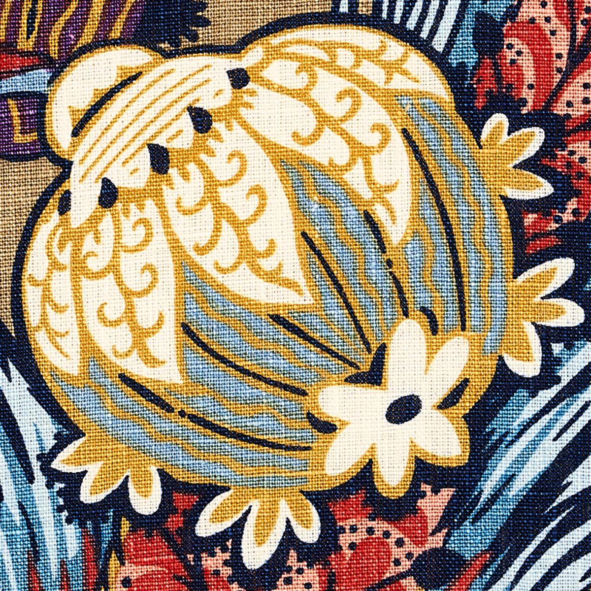 Zanzibar Linen Print - Cerulean Fabrics | Schumacher