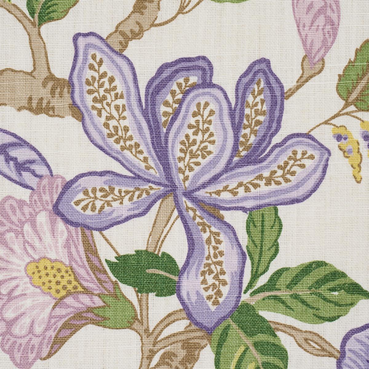 アートジャンキー Floral Kumara CANDIE BOLTON Huntington Gardens - Lavender Fabrics | Schumacher