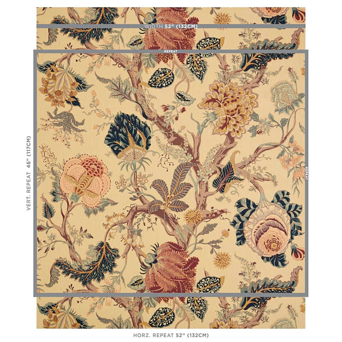 送料無料 お Indian Schumacher | Fabrics Tea - Arbre アート・デザイン・音楽
