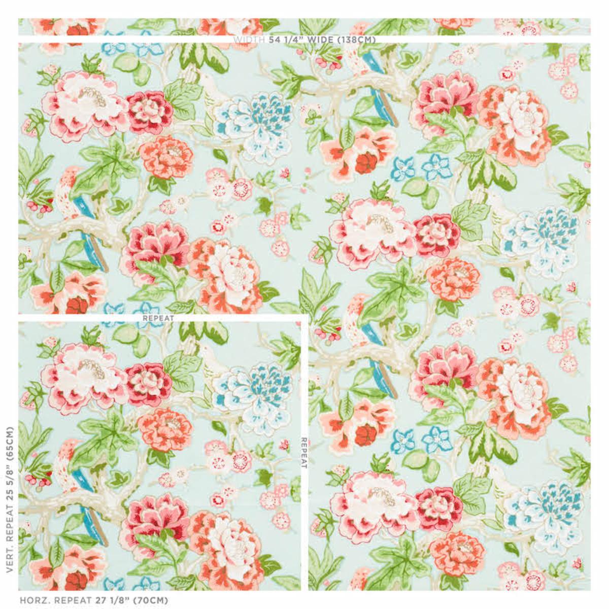 美品　Adeam Printed Floral Woodland サマー花柄 Wonderland Floral Velvet Fabric in Sapphire/Spinel/Emerald