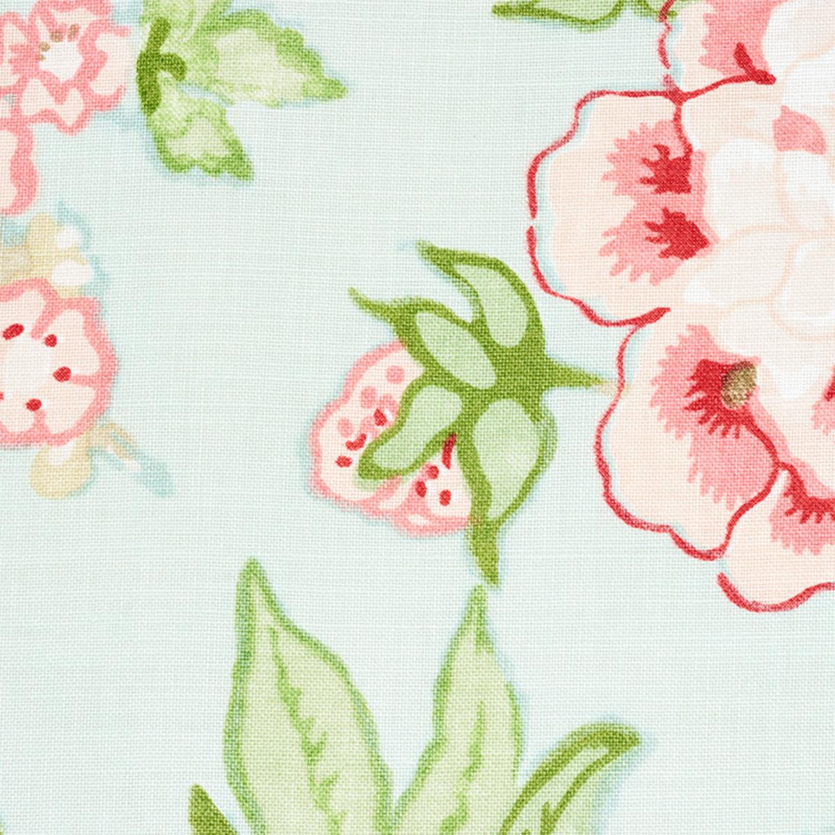 Bermuda Blossoms - Aqua Fabrics | Schumacher
