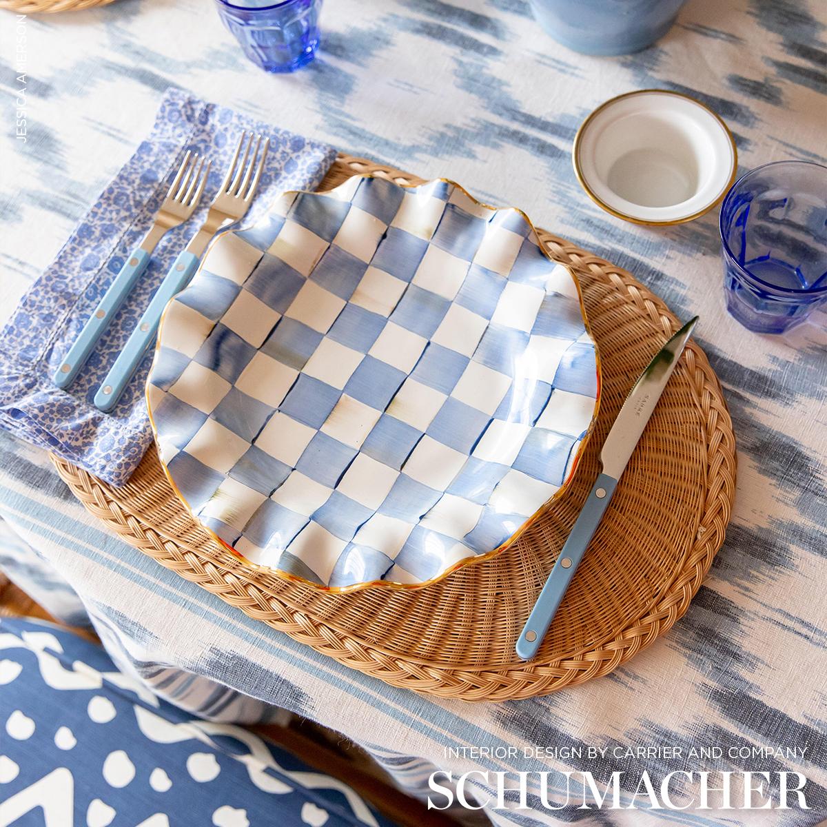 Santa Monica Ikat - Indigo Fabrics | Schumacher