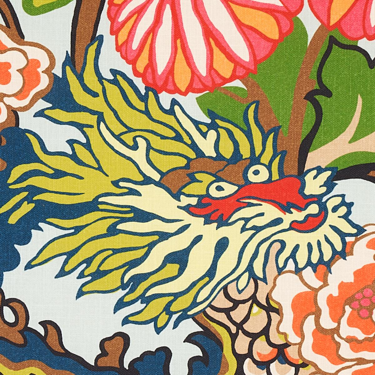 フラダンス Rosemary Chiang Mai Dragon - Blush Fabrics | Schumacher