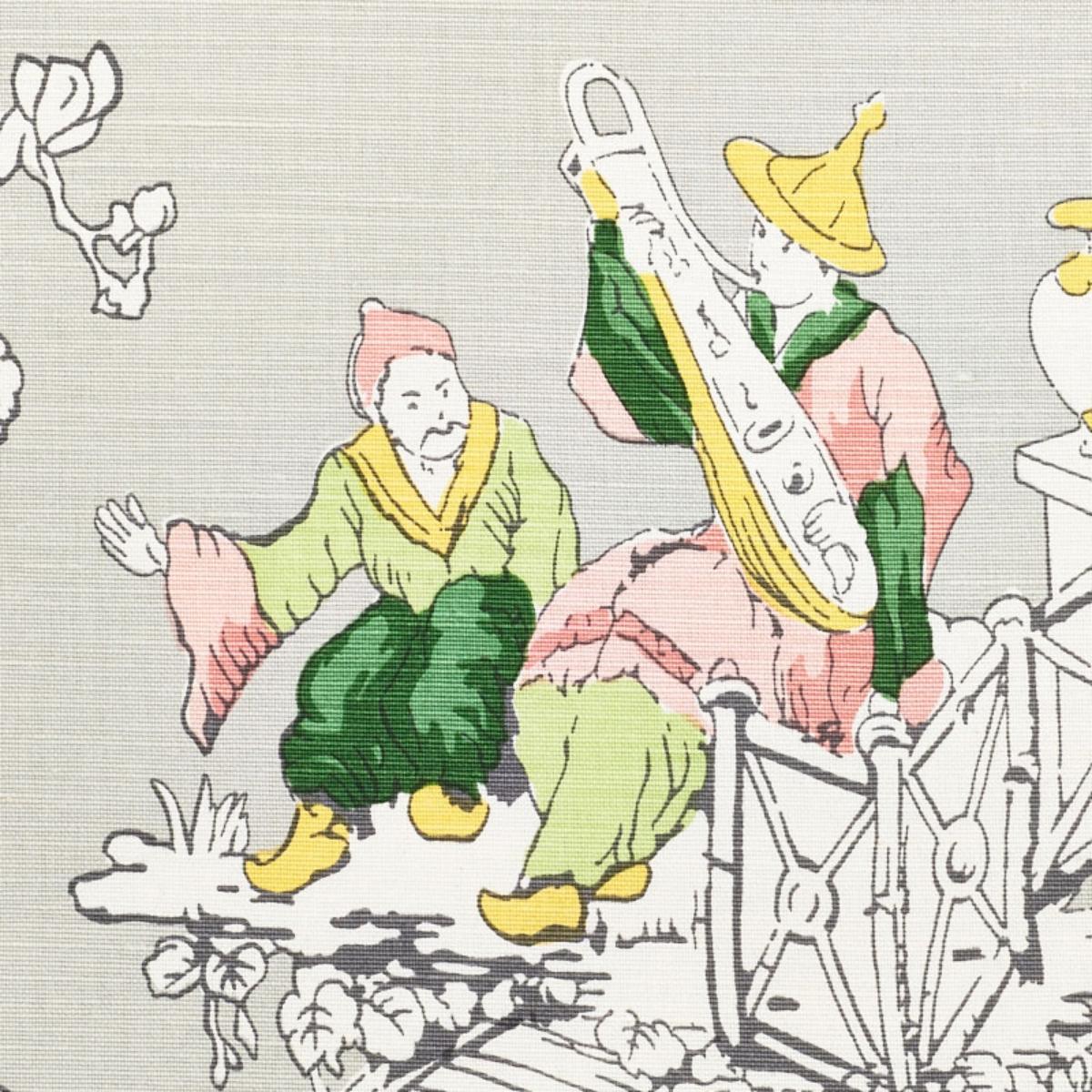 twentieth century fabrics テキスタイル Chinoiserie Moderne - Soft Grey Fabrics | Schumacher