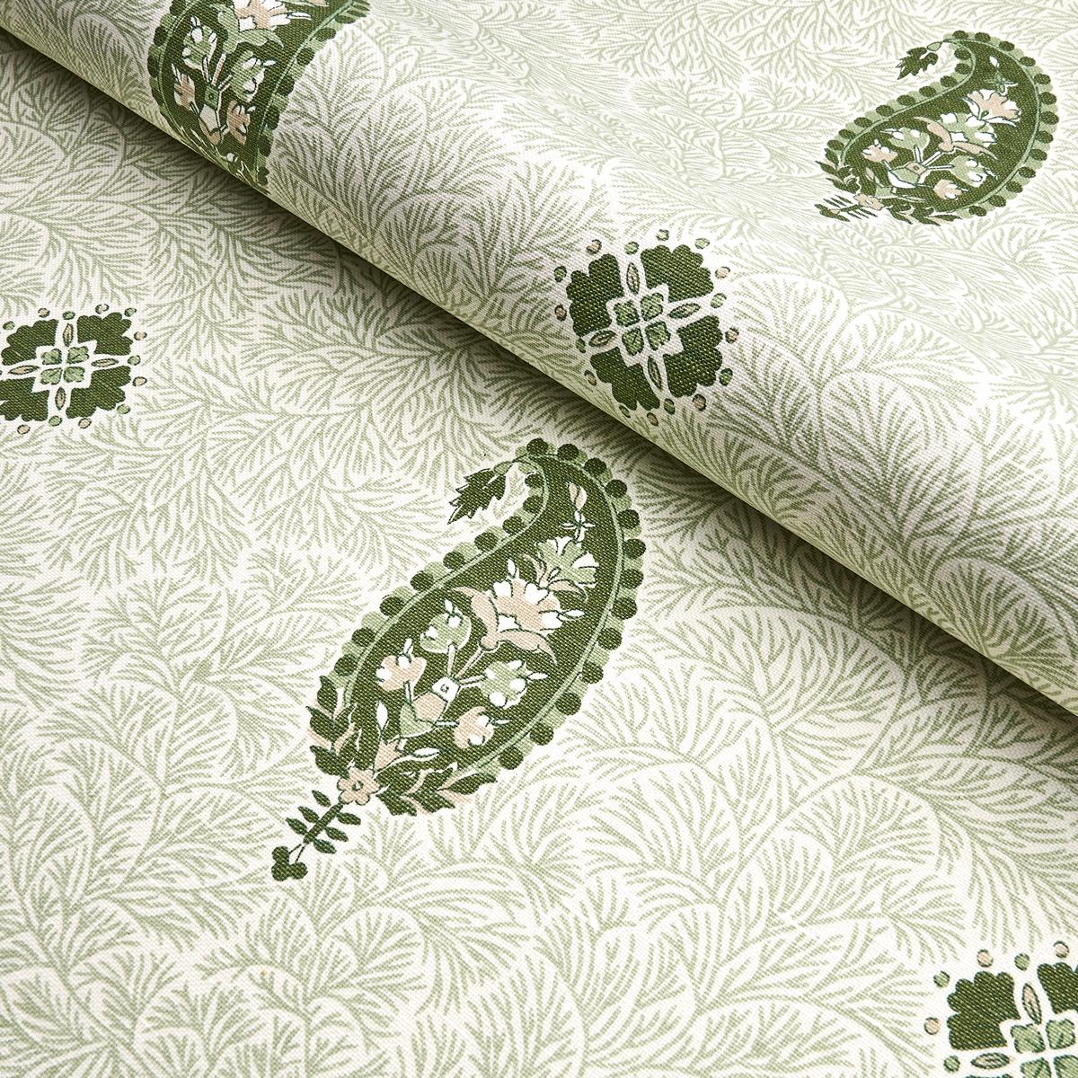 Ojai Paisley - Leaf Green Fabrics | Schumacher