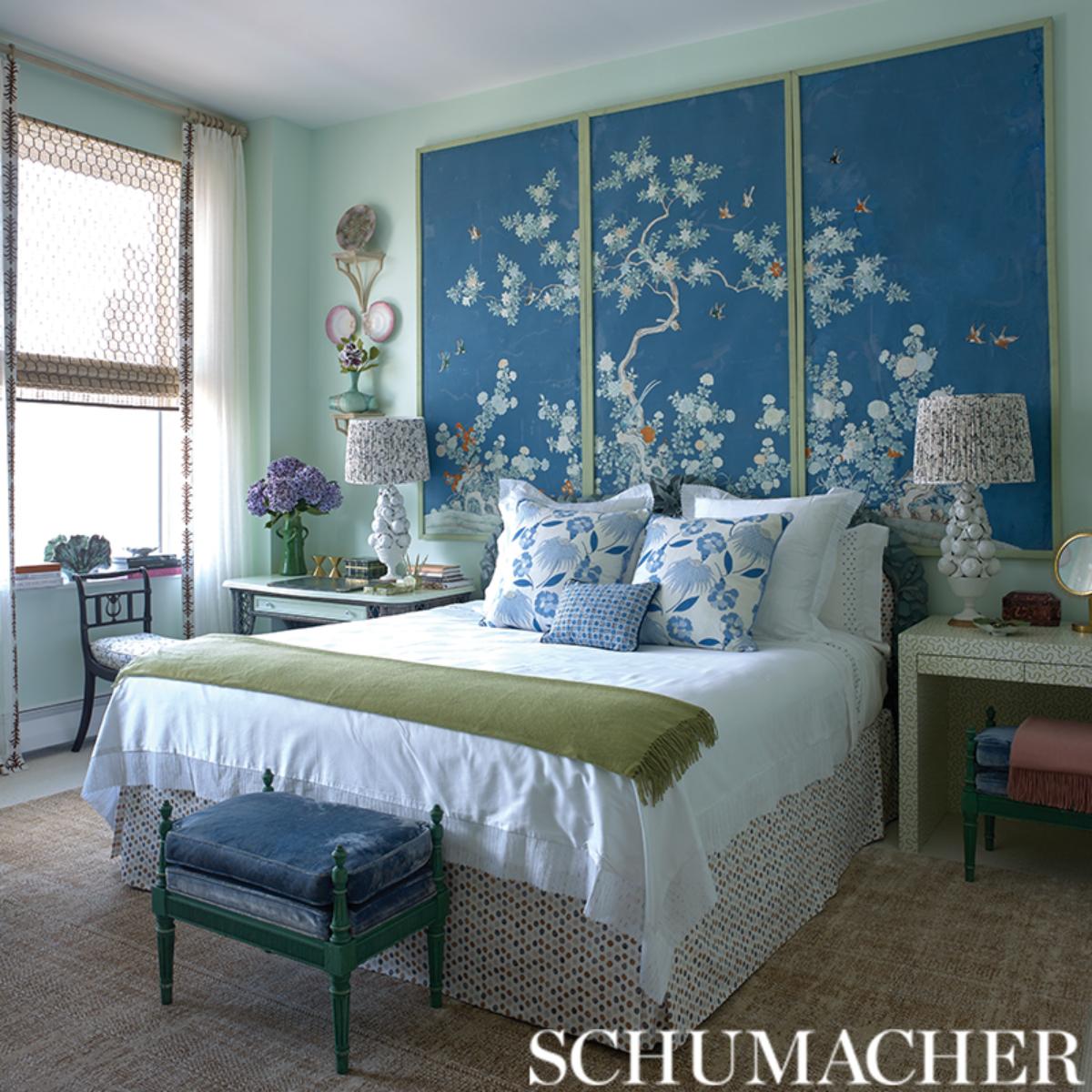 Bouquet Toss - Afternoon Blue Fabrics | Schumacher