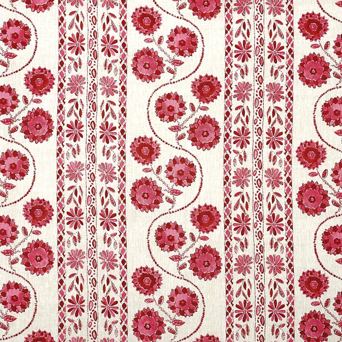 Zinnia Handmade Print - Pink Fabrics | Schumacher