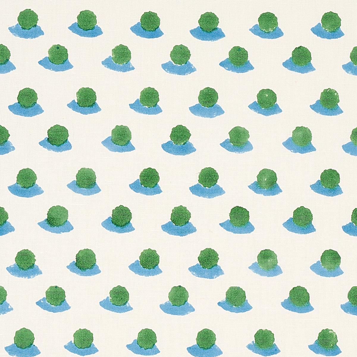 Berry Hand Block Print - Grass & Sky Fabrics | Schumacher