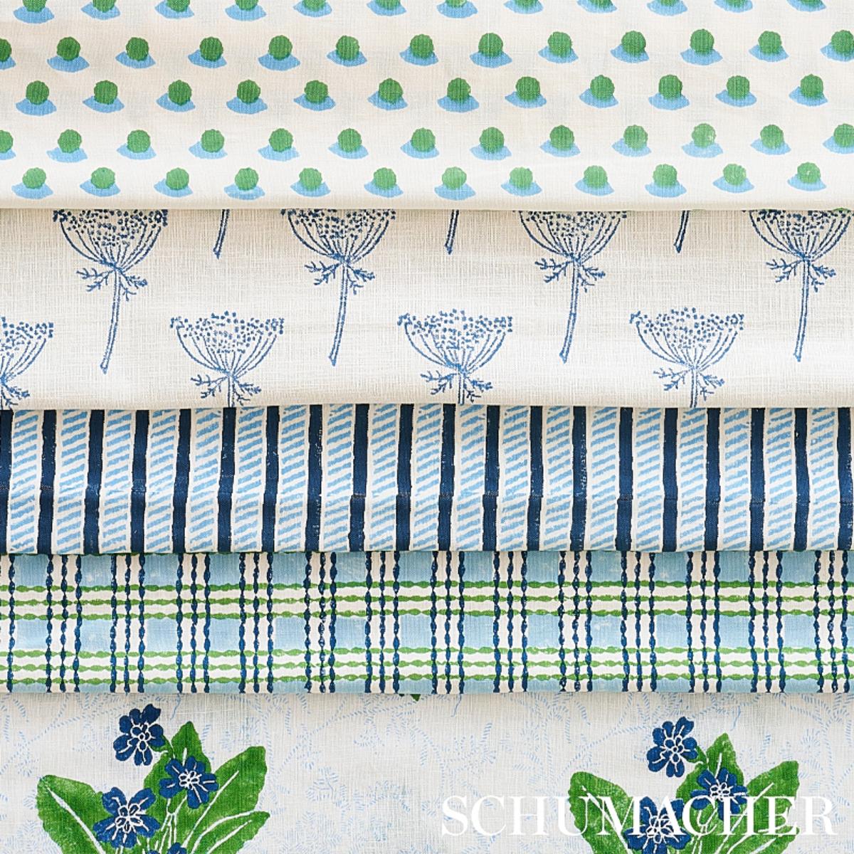 Berry Hand Block Print - Grass & Sky Fabrics | Schumacher