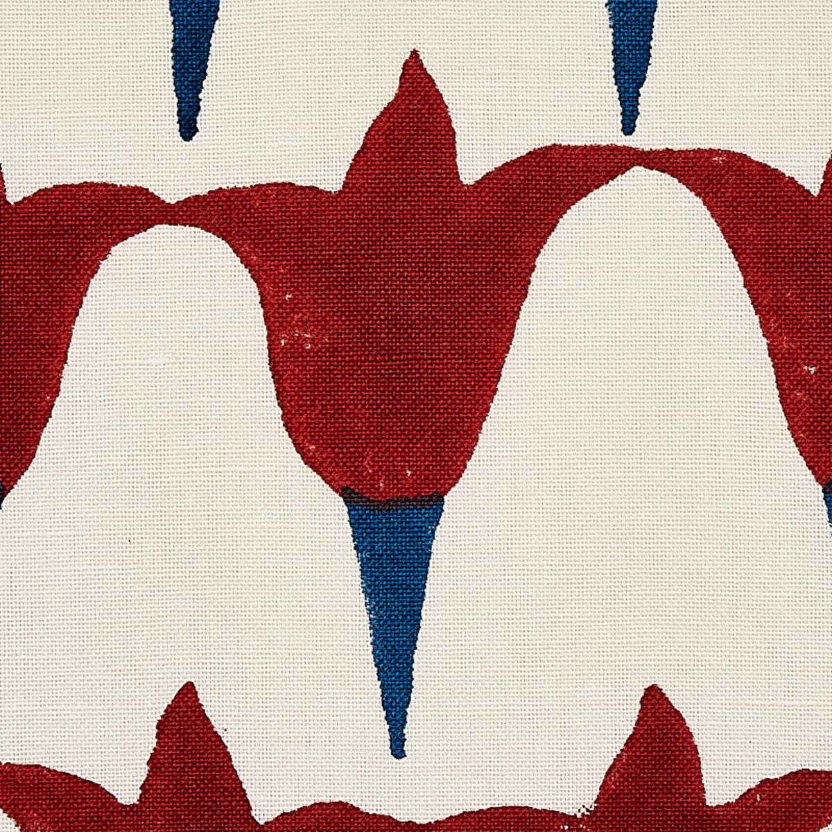 Tulip Hand Block - Iron & Indigo Fabrics | Schumacher