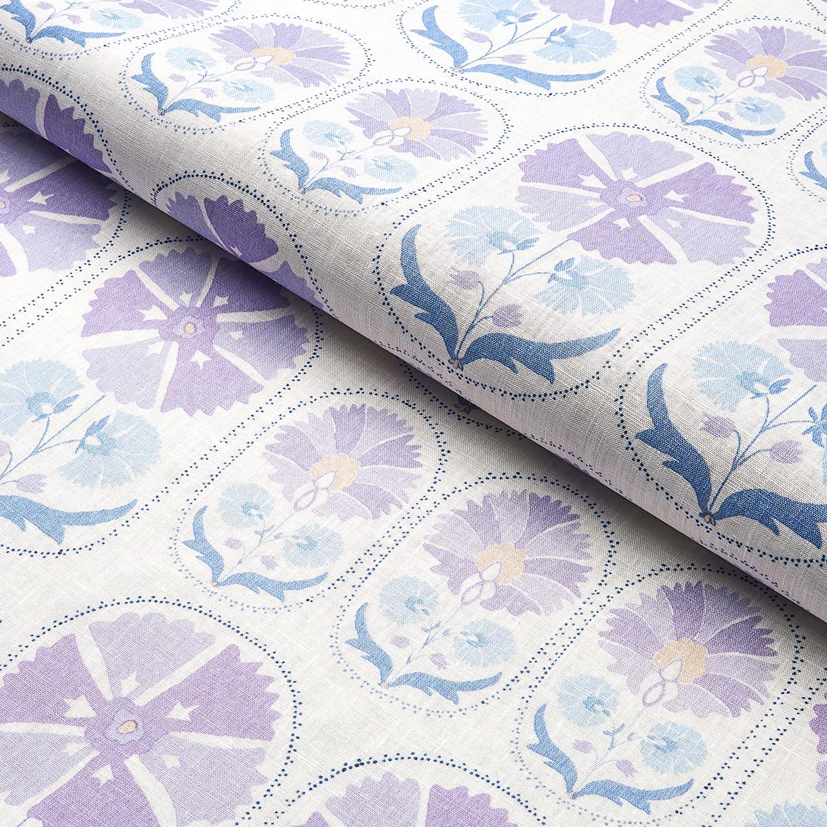 Anjuna Floral Linen Print - Lilac Fabrics | Schumacher