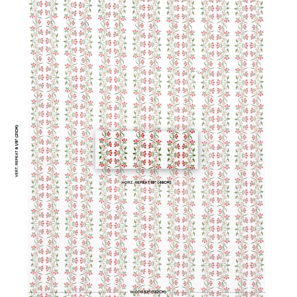 トップス HEUGN twelve Rob India Print Fabric Himalaya Hand Block Print - Pink Fabrics | Schumacher