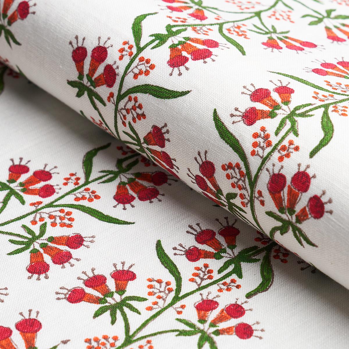 Himalaya Hand Block Print - Pink Fabrics | Schumacher