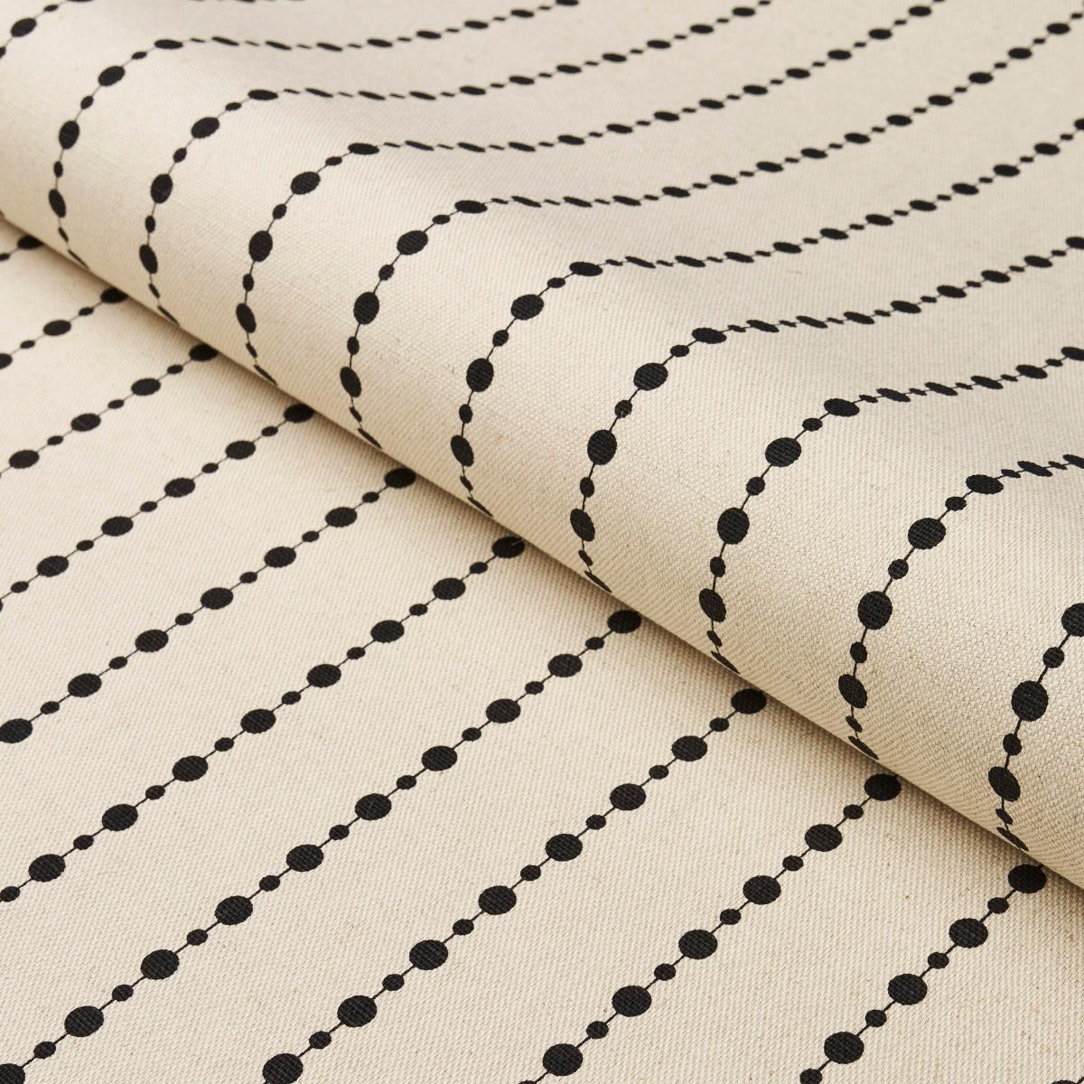 Beaded Stripe - Black And Cream Fabrics | Schumacher