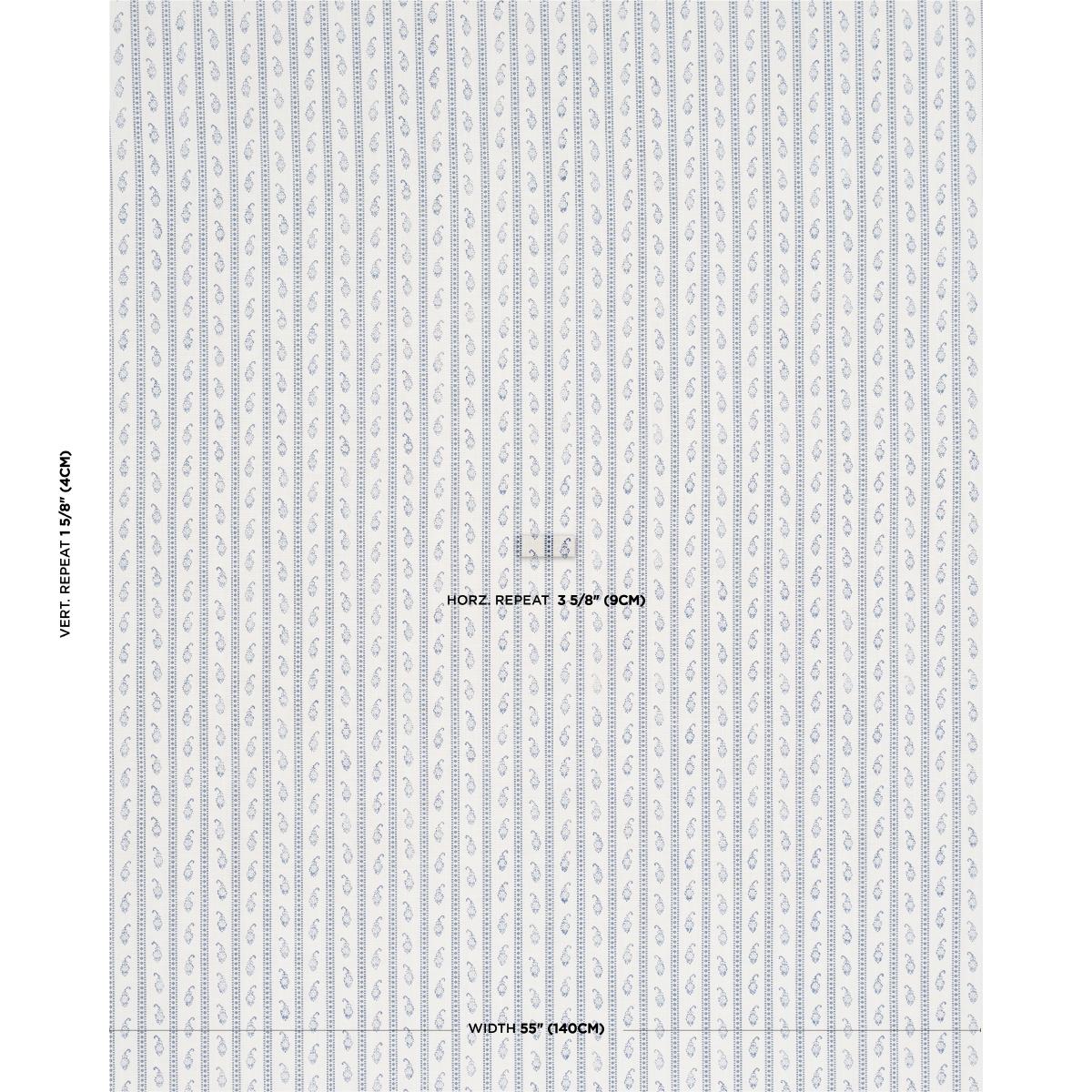 Eddie Woven Hand Block Print - Blue Fabrics | Schumacher