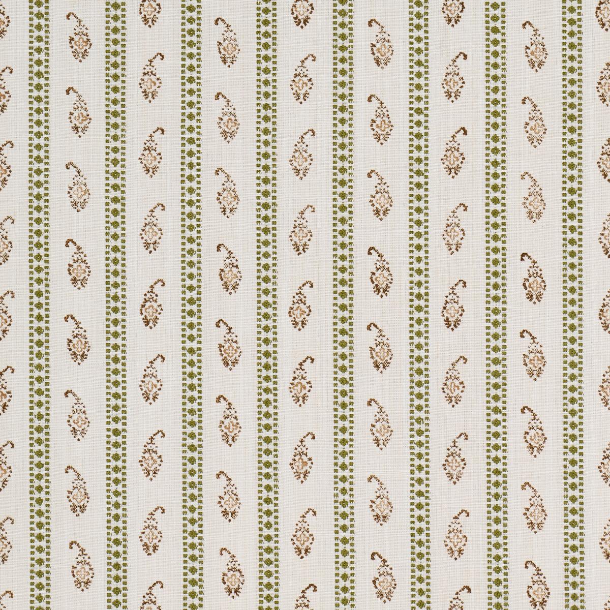 Eddie Woven Hand Block Print - Green Fabrics | Schumacher