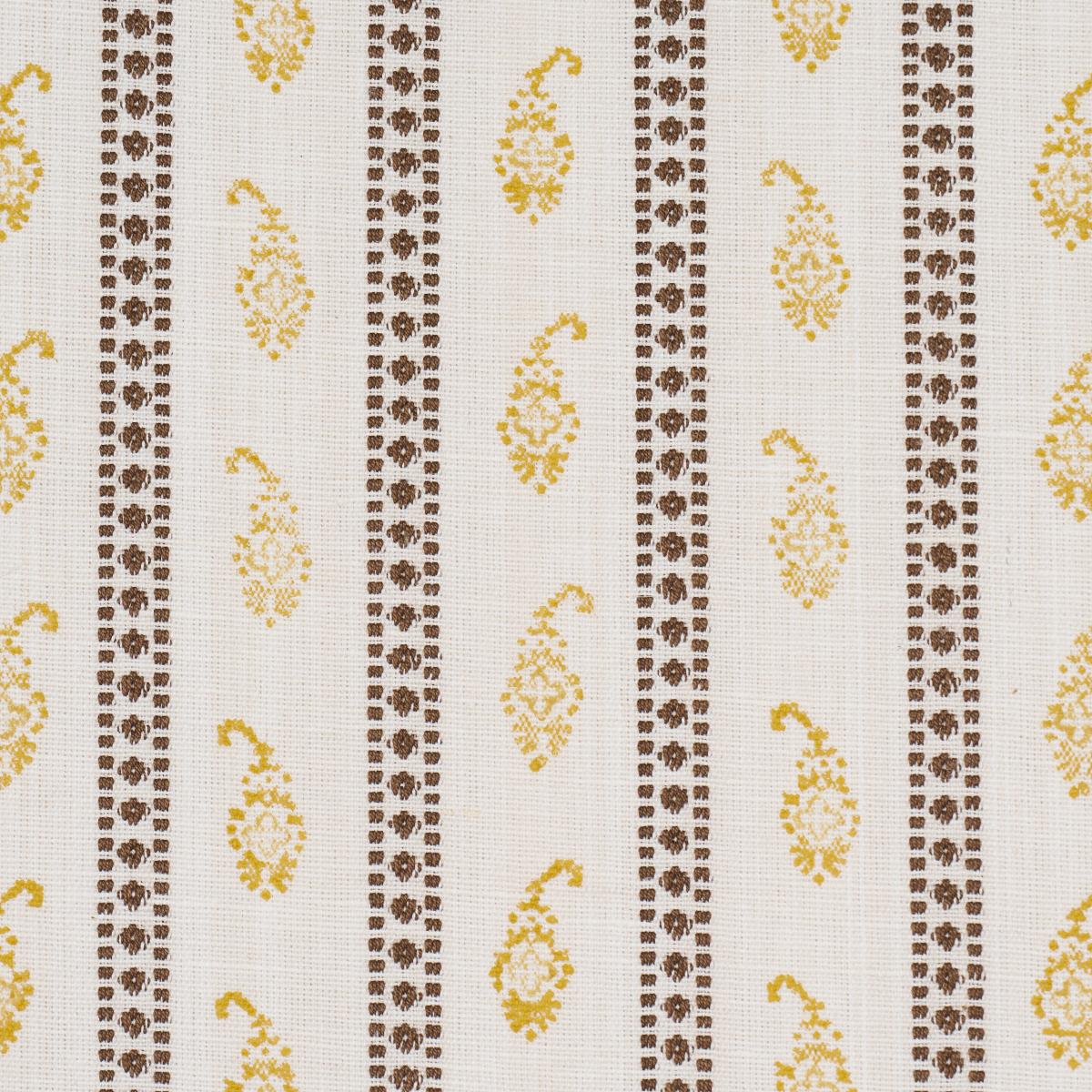 Eddie Woven Hand Block Print - Yellow Fabrics | Schumacher