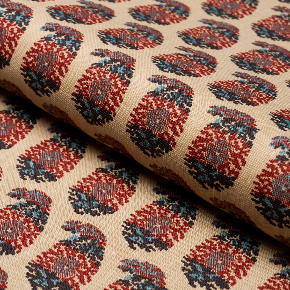 Terry - Red & Navy Fabrics | Schumacher