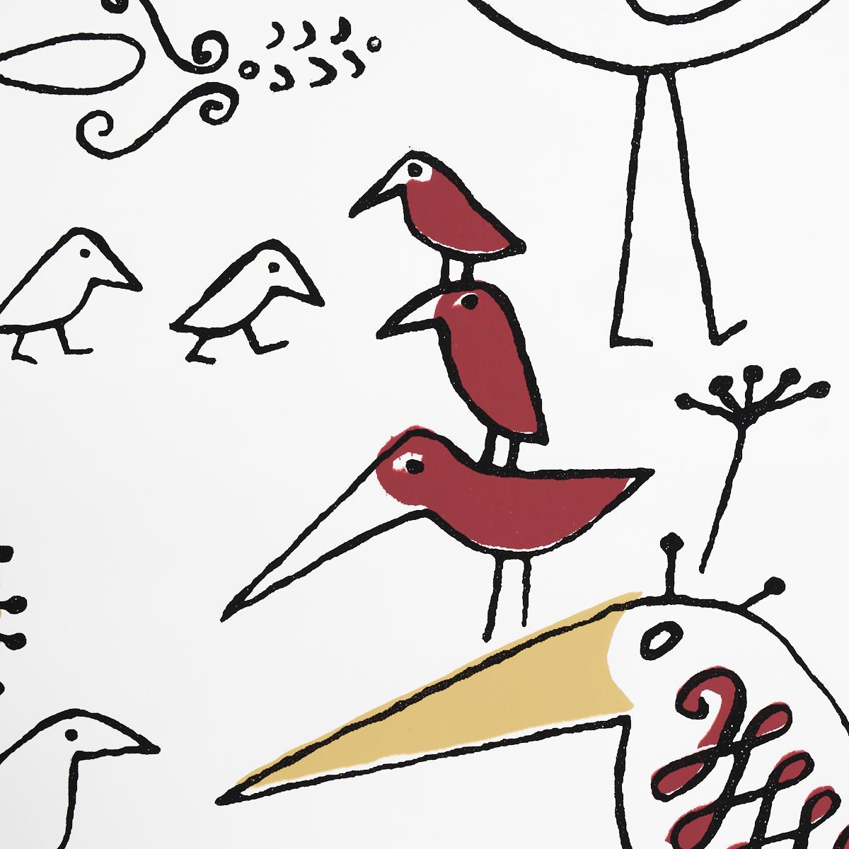 Aviary - Multi On White Wallpapers | Schumacher