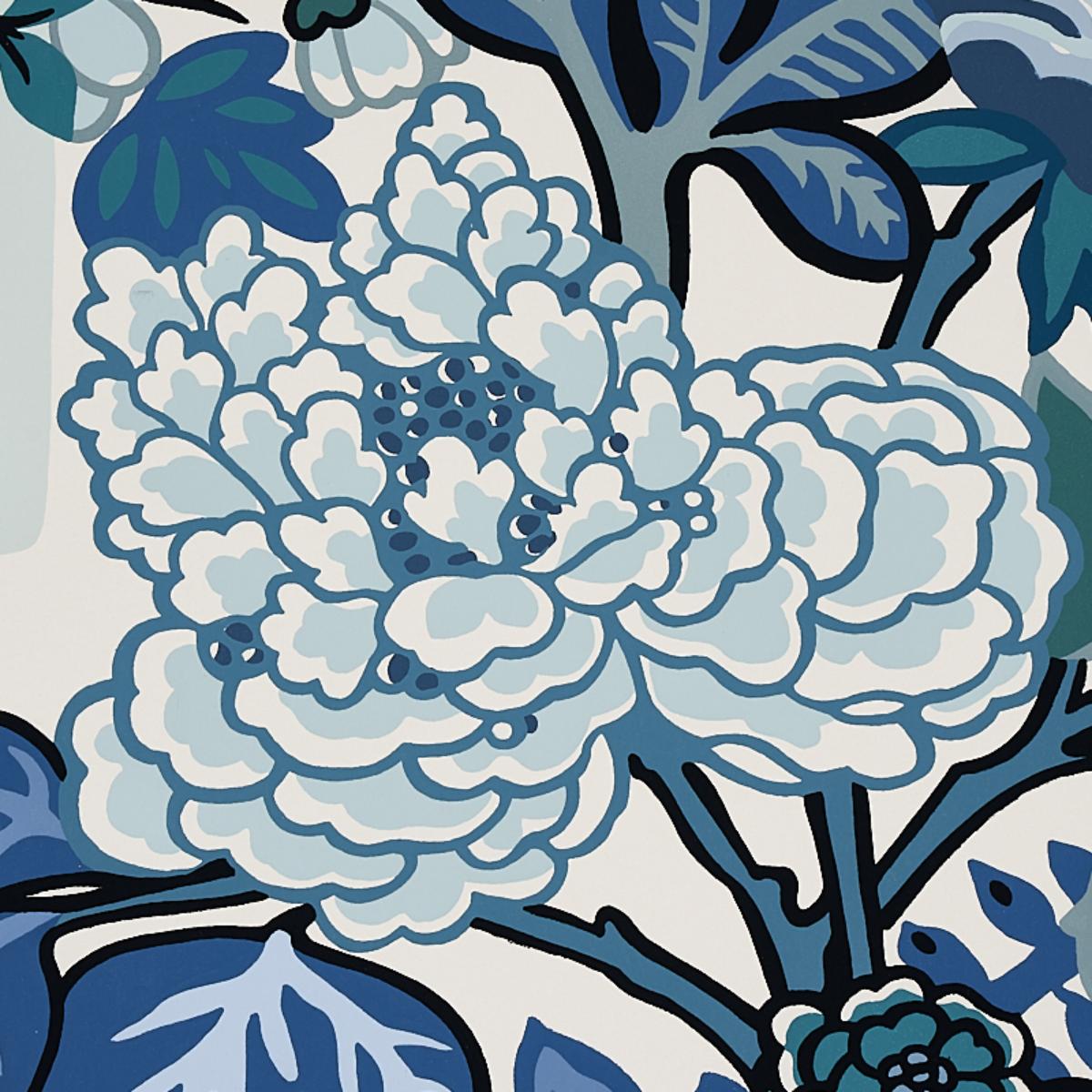 Chiang Mai Dragon - China Blue Wallpapers | Schumacher
