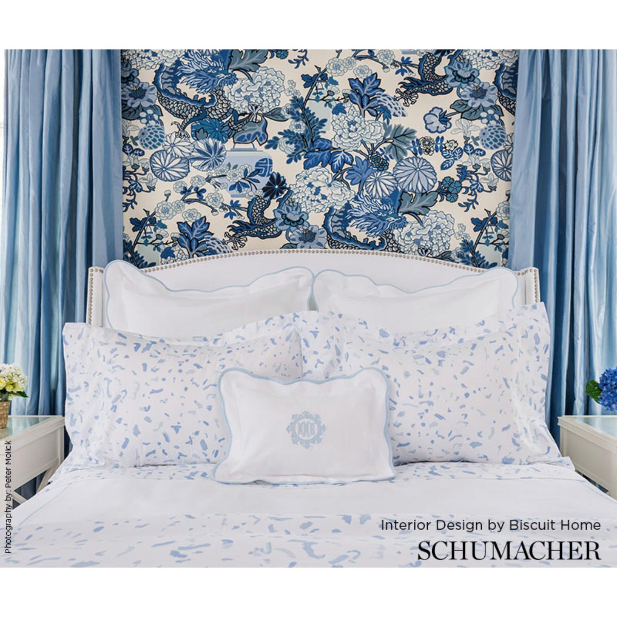 Chiang Mai Dragon - China Blue Wallpapers | Schumacher