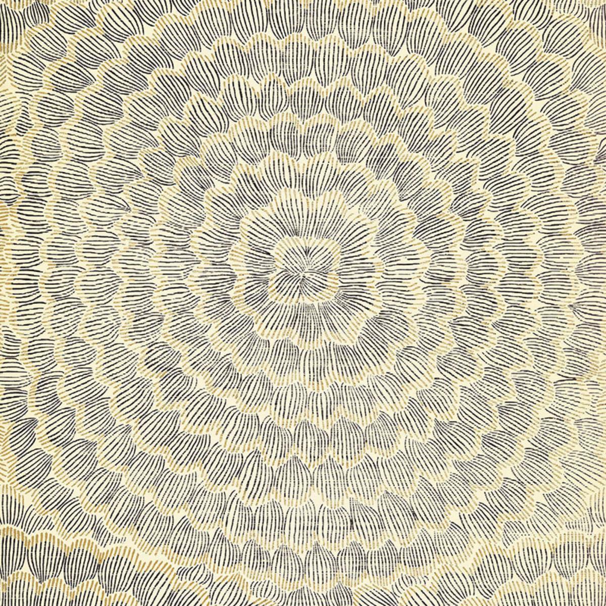 Feather Bloom Sisal - Onyx & Gold Wallpapers | Schumacher