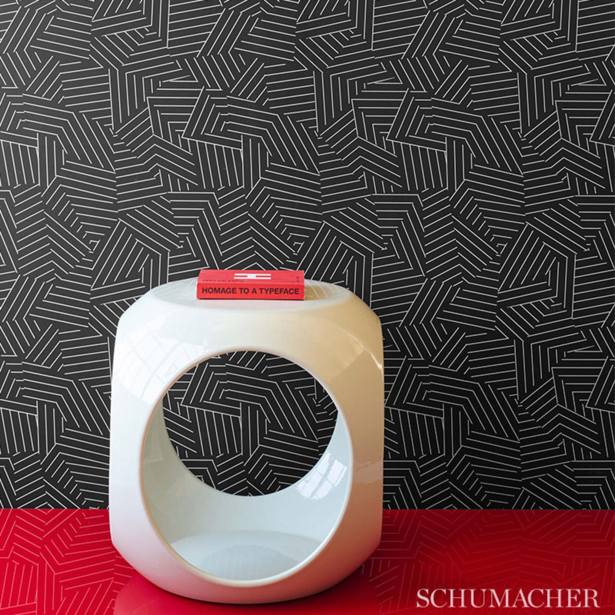 Deconstructed Stripe - Red Wallpapers | Schumacher