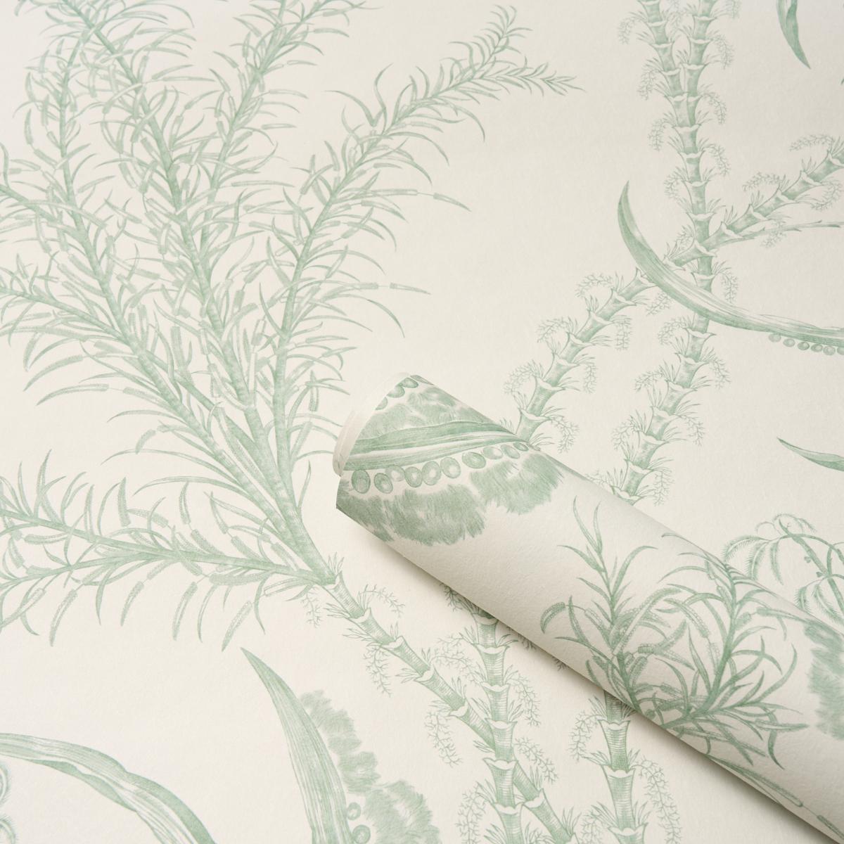 今月中削除DICH HENDERSON PRINT SHEETOP oyster Ocean Toile - Eucalyptus On Linen Wallpapers | Schumacher