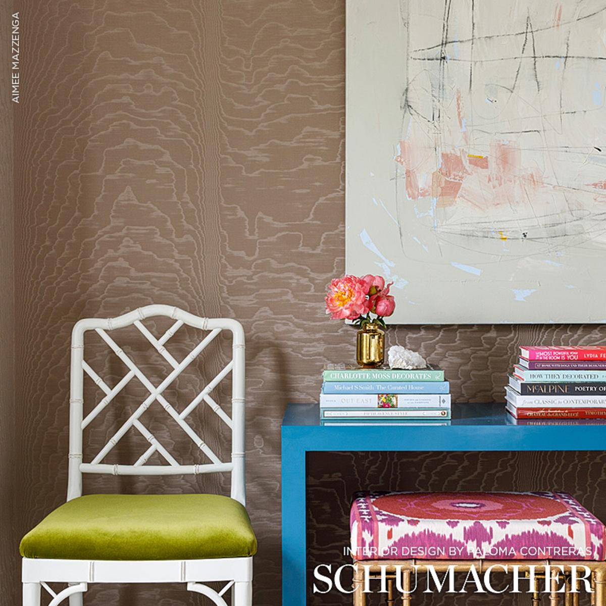 Moiré Wallcovering - Fawn Wallpapers | Schumacher