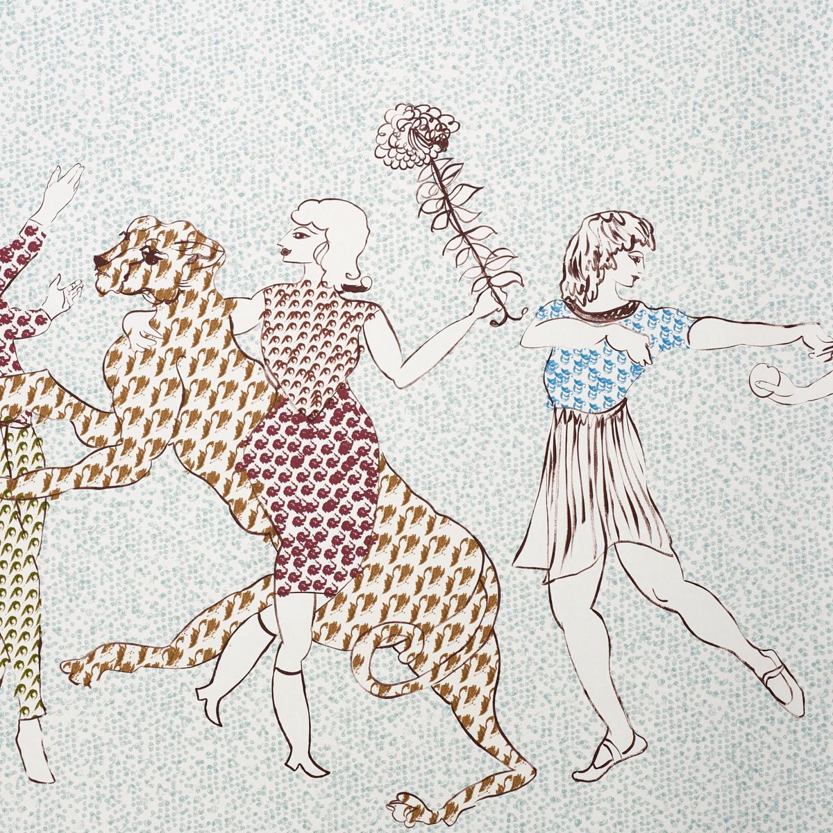 The Golden Age Panel Set - Cyan Multi Wallpapers | Schumacher