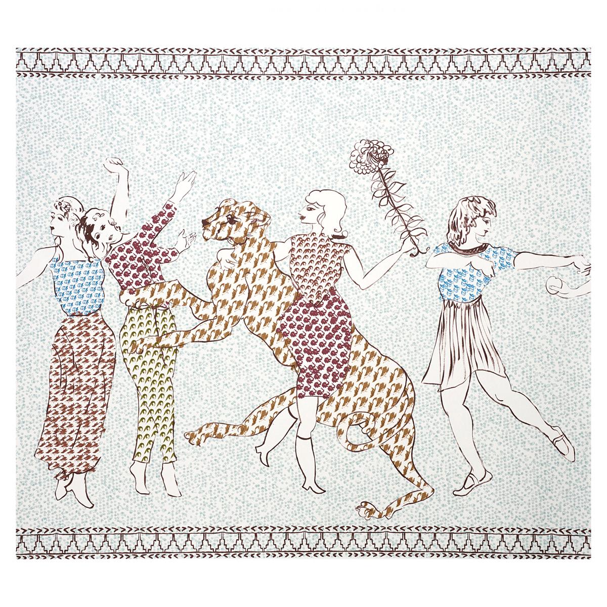 The Golden Age Panel Set - Cyan Multi Wallpapers | Schumacher