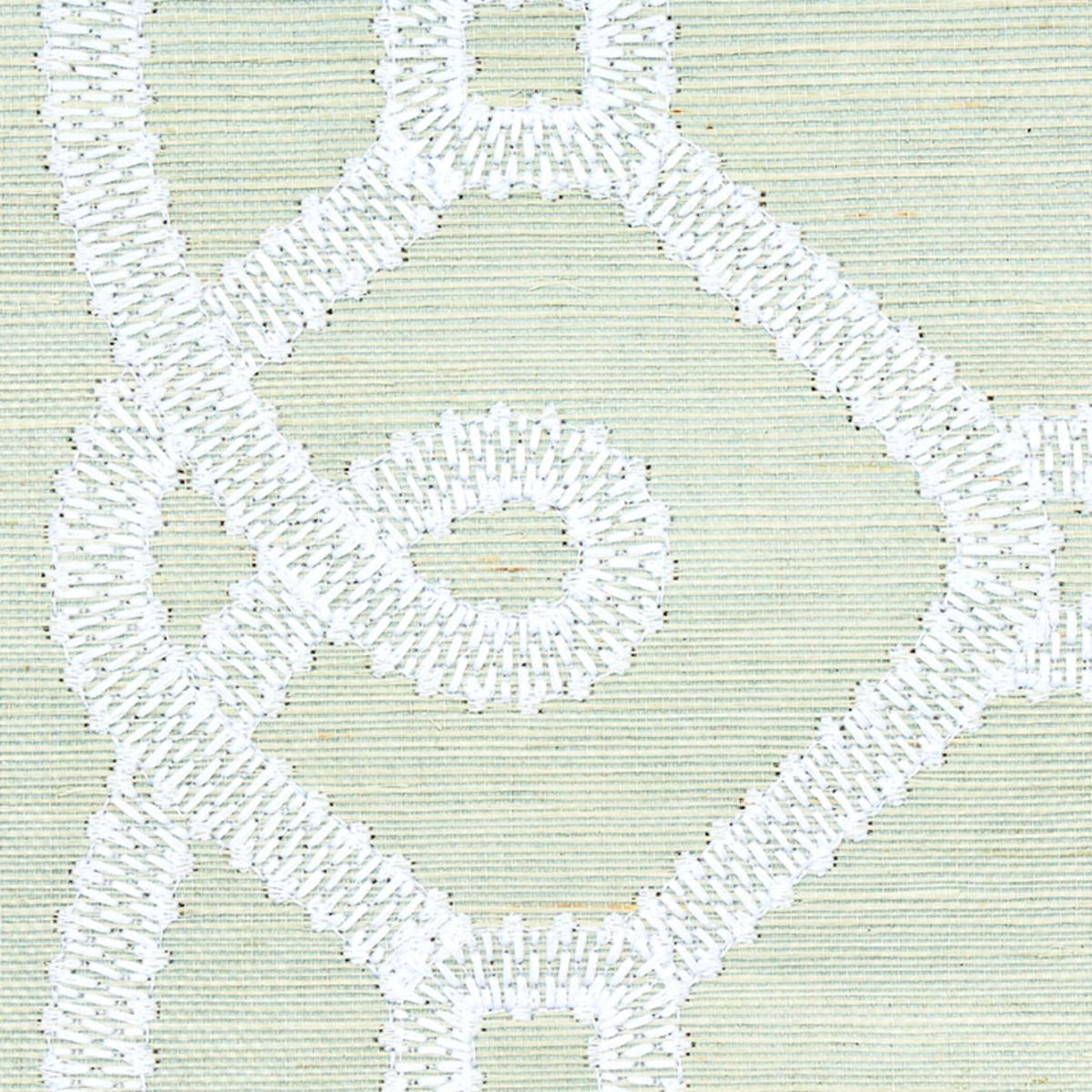 Ziz Embroidered Sisal - Mineral Wallpapers | Schumacher