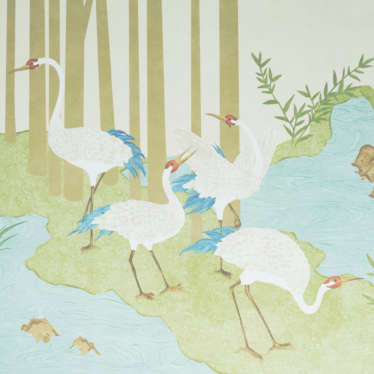 Yashinoki Crane Panel Set - Willow Wallpapers | Schumacher