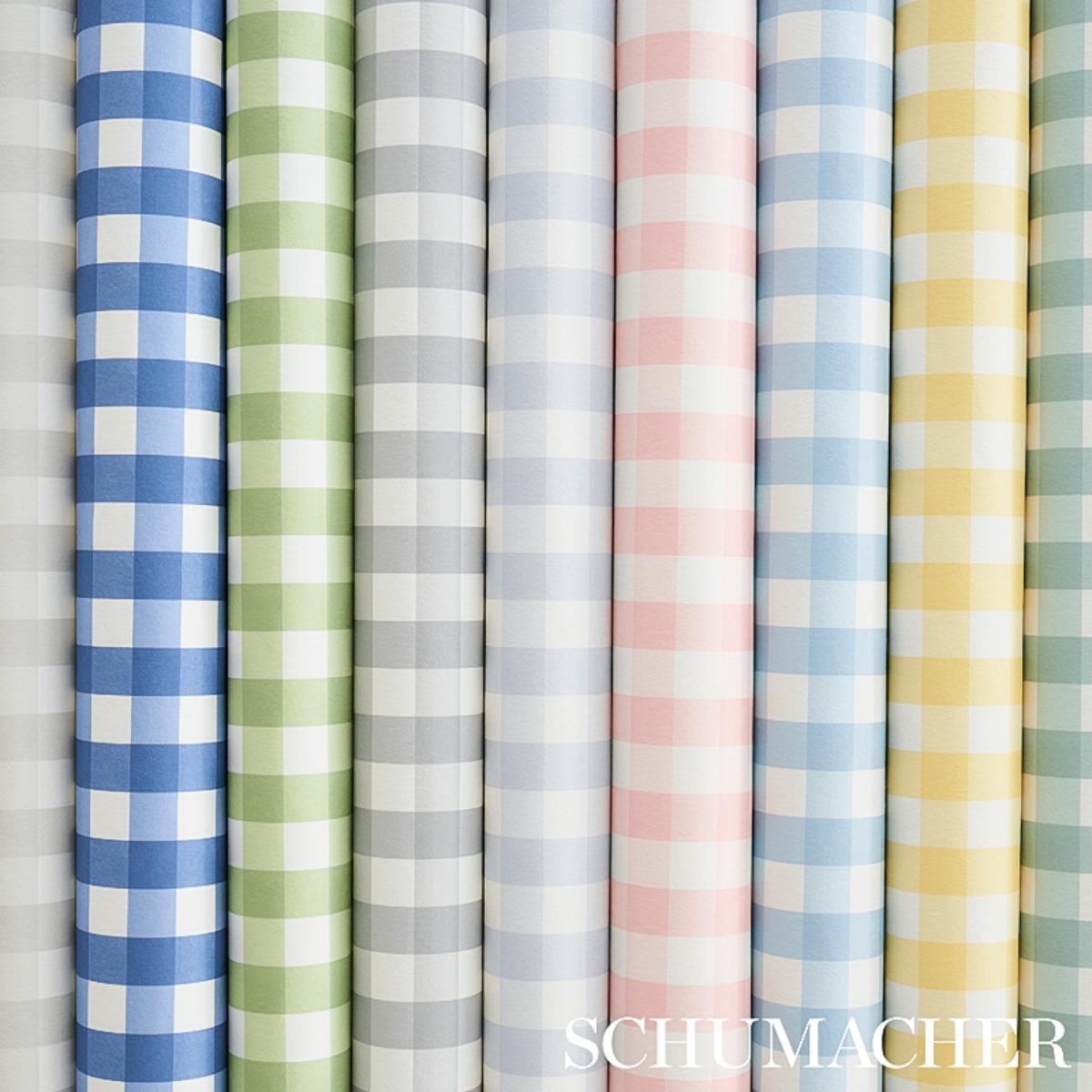 w.pococo 様 ♡ Check ＆ STRIPE ♡ Willa Check Small - Pink Wallpapers | Schumacher