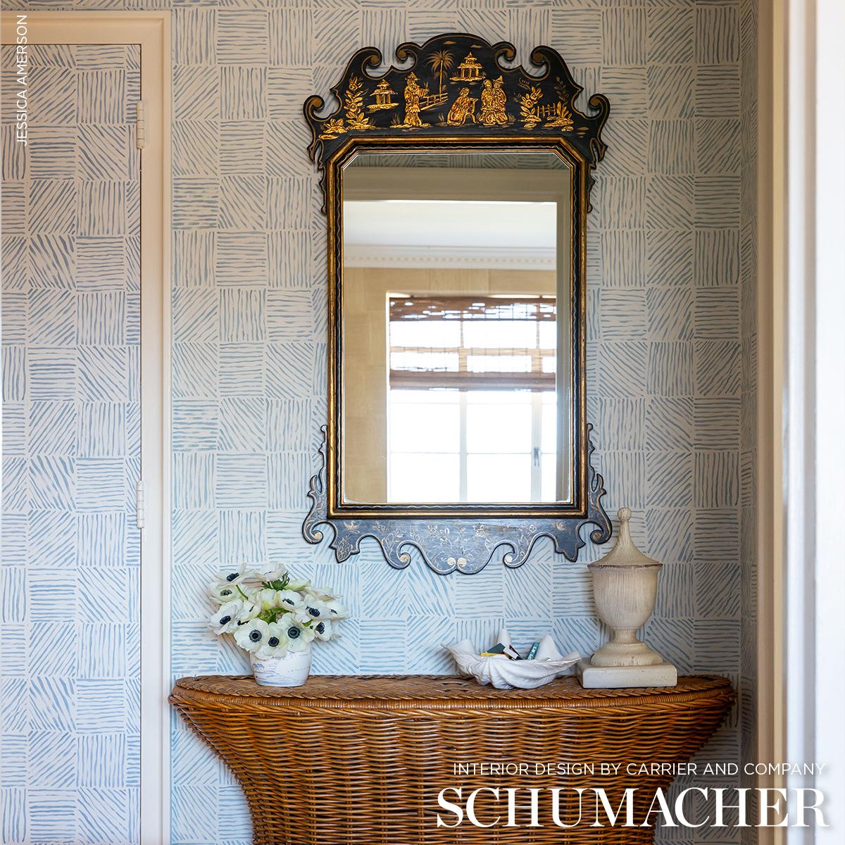 Katama - Blue On Ivory Wallpapers | Schumacher