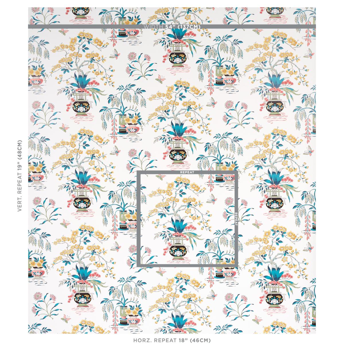 その他 Watercolors [Import allemand] wyw801m Ming Vase - Multi Wallpapers | Schumacher