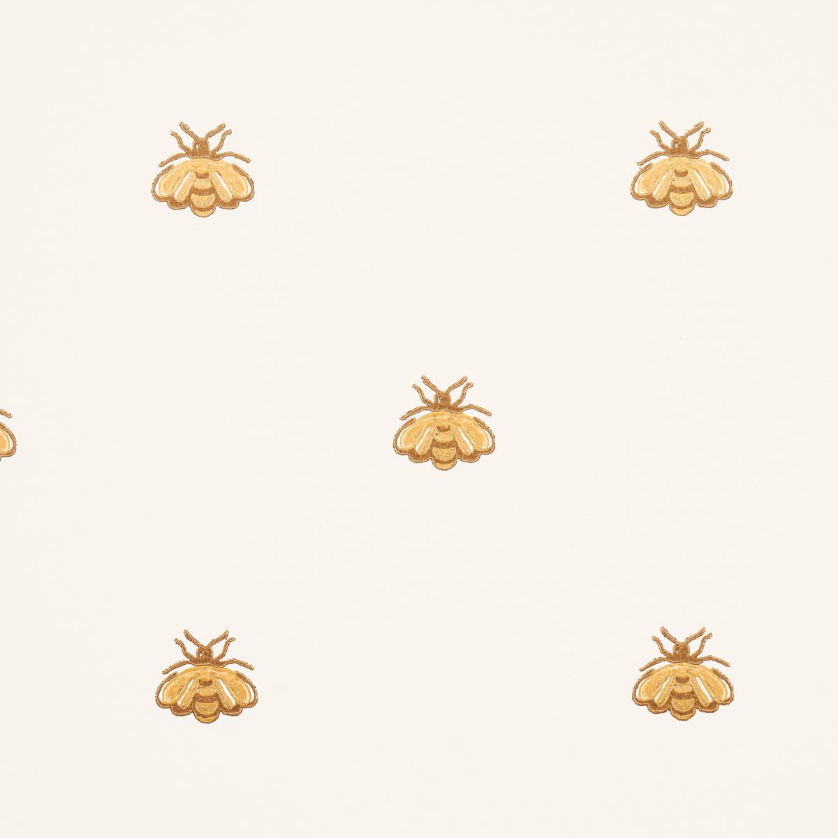 Hubert's Bees - White & Gold Wallpapers | Schumacher