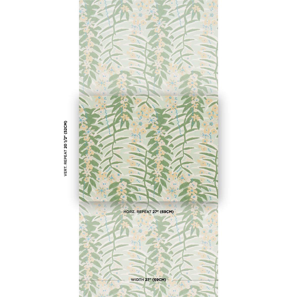 archivio - duffymeyi Tropical Leaf Épinglé - Green & Ivory Fabrics | Schumacher