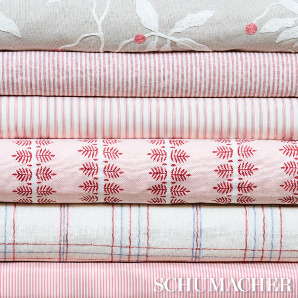 Wellfleet Ticking Stripe - Pink Fabrics | Schumacher