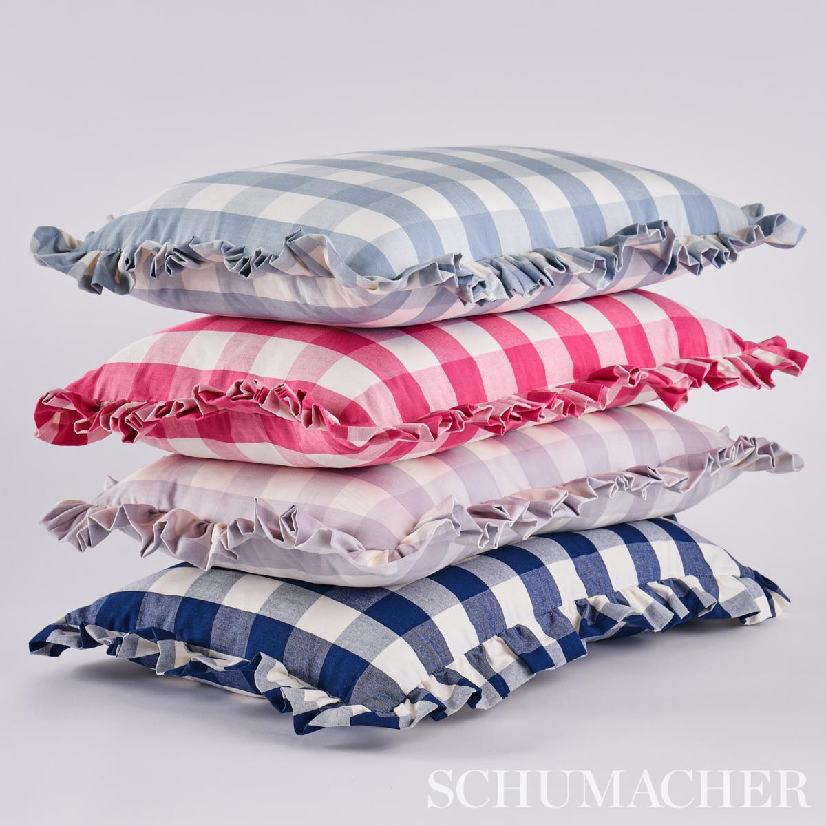Camden Cotton Check - Sky Fabrics | Schumacher