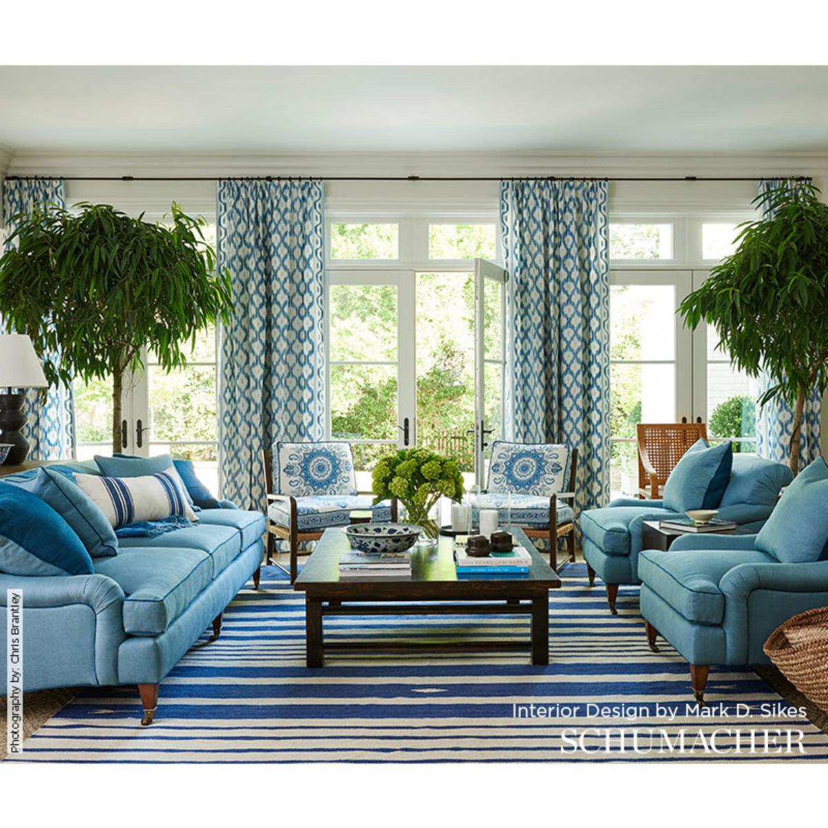 Brentwood Stripe - Cobalt Fabrics | Schumacher