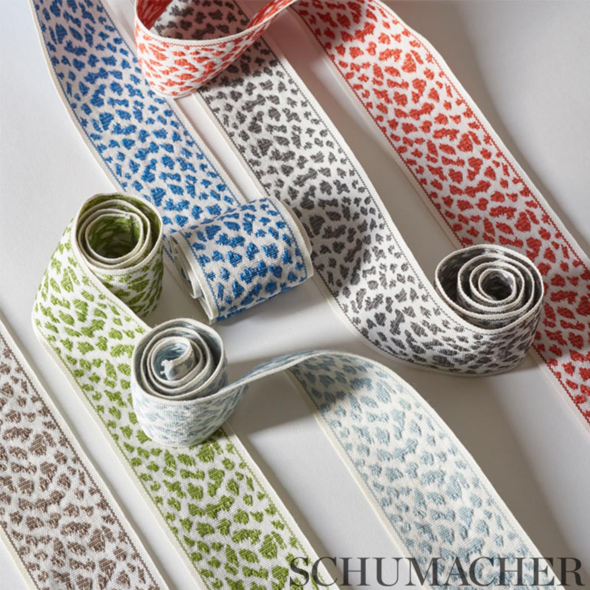 Leopard Tape - Blue Trims | Schumacher