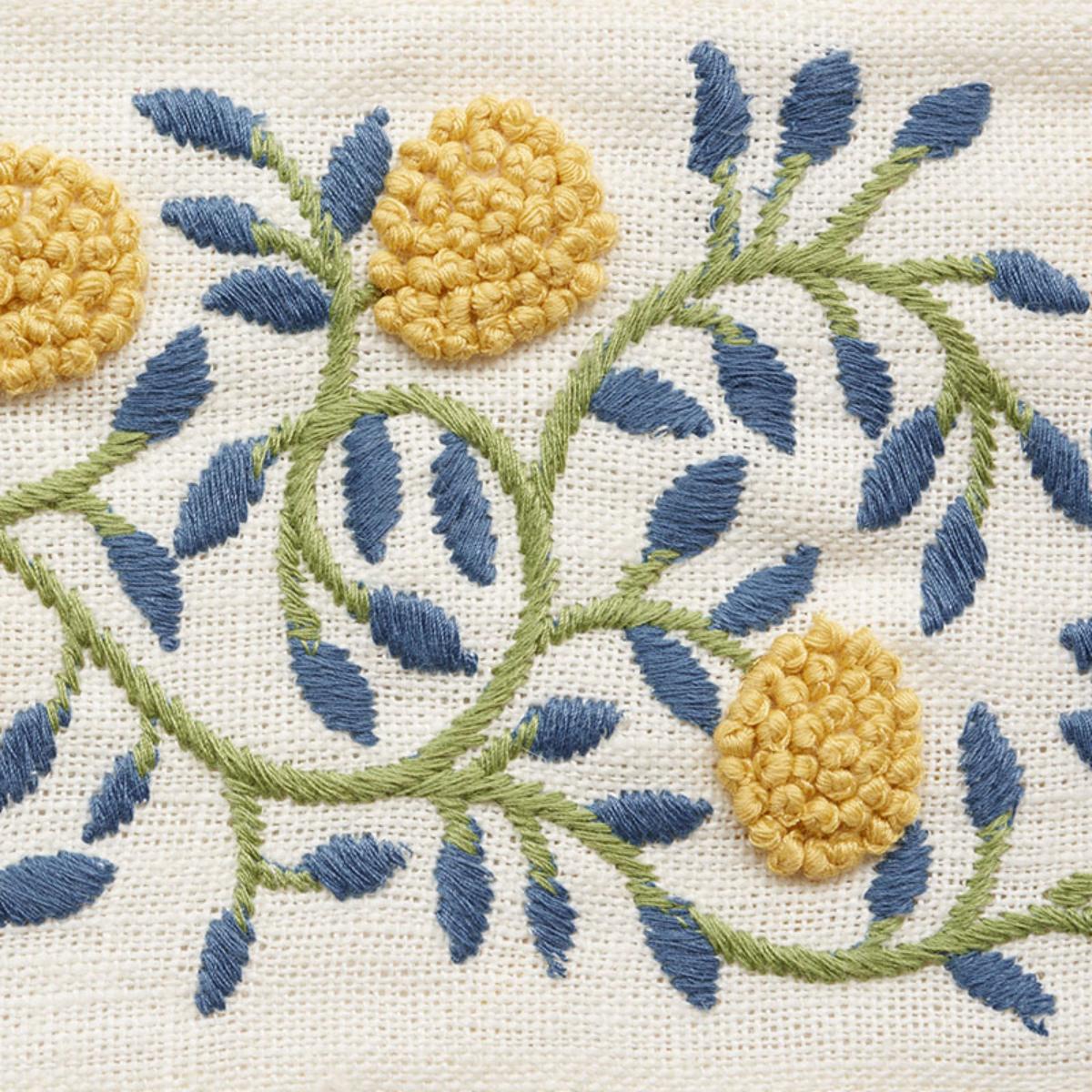 Ashoka Tape - Citron & Blue Trims | Schumacher