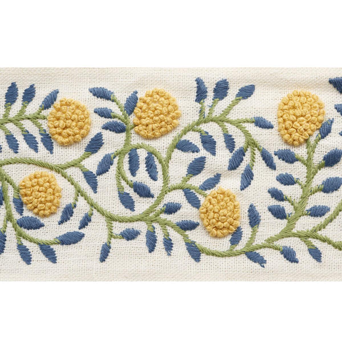 Ashoka Tape - Citron & Blue Trims | Schumacher