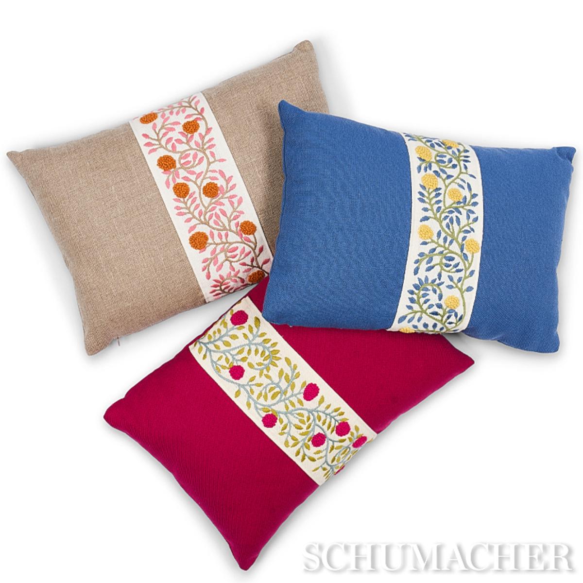 Ashoka Tape - Magenta & Leaf Trims | Schumacher