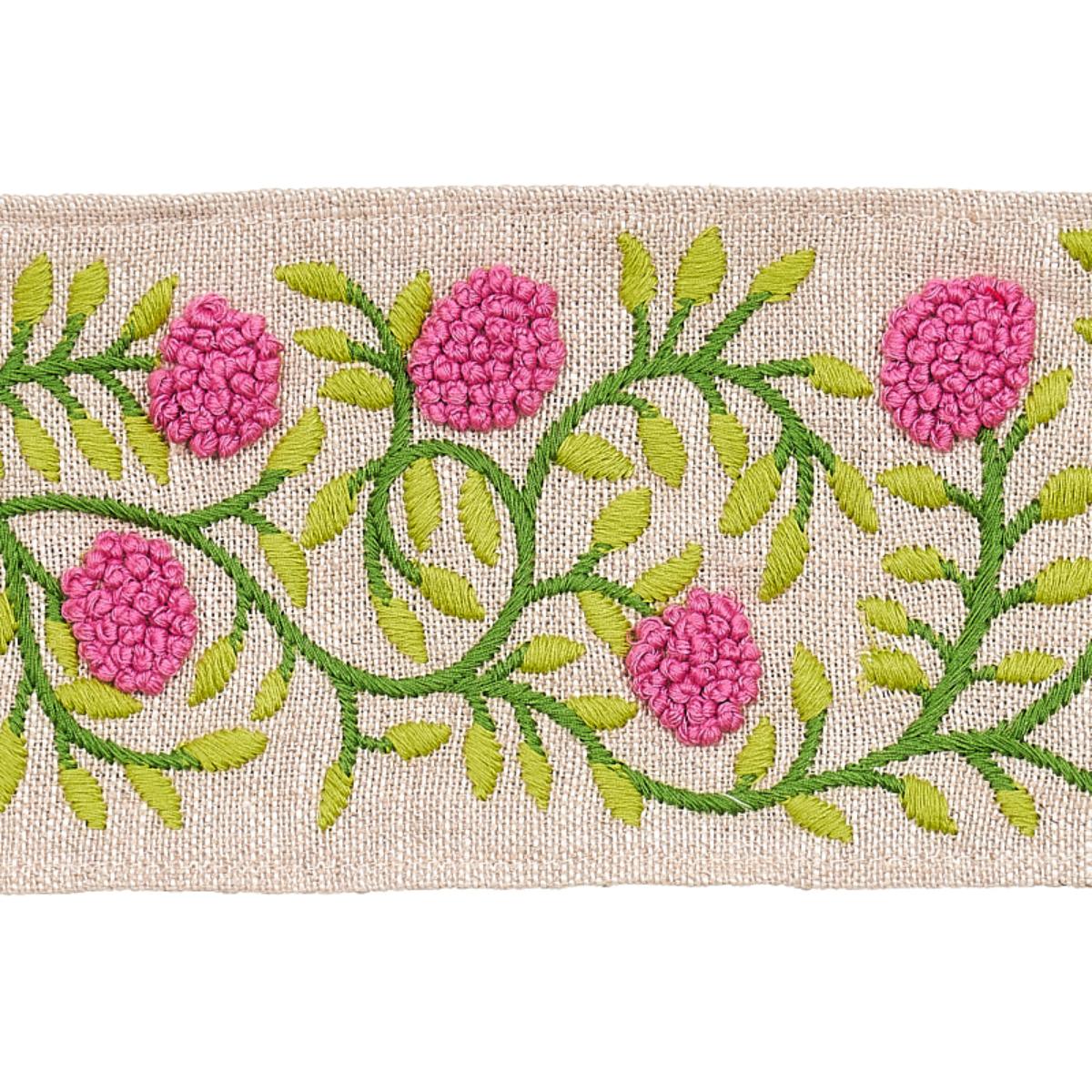Ashoka Tape - Orchid & Green Trims | Schumacher