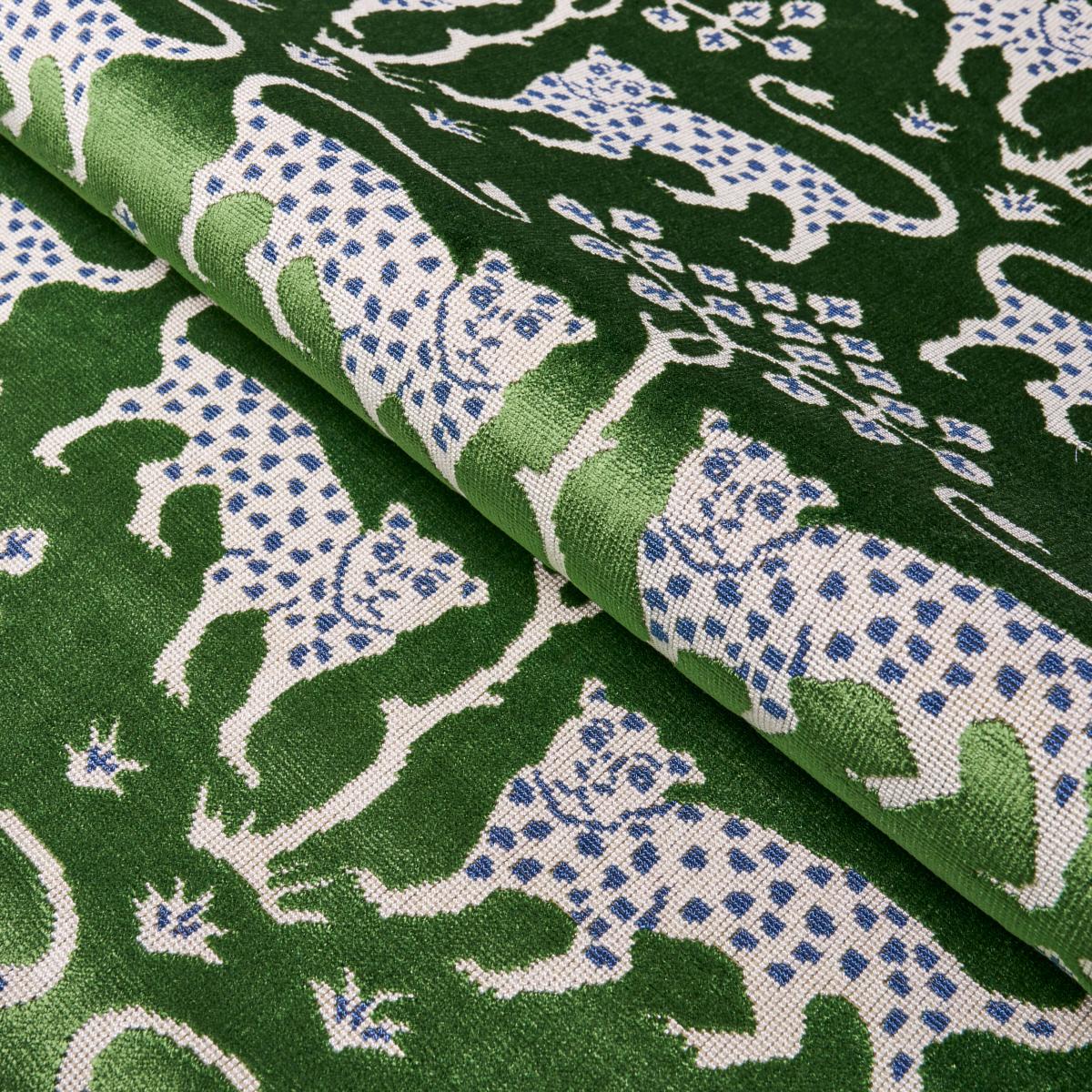 Woodland Leopard Velvet - Emerald Fabrics | Schumacher